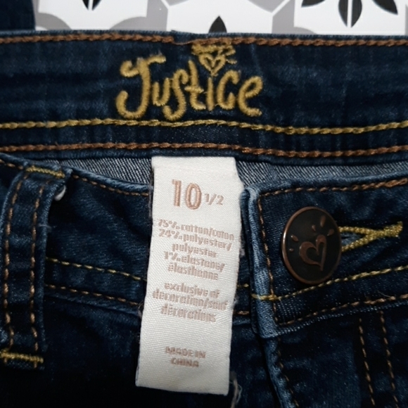 Justice 10 1/2 denim jeans great condition - Picture 2 of 2